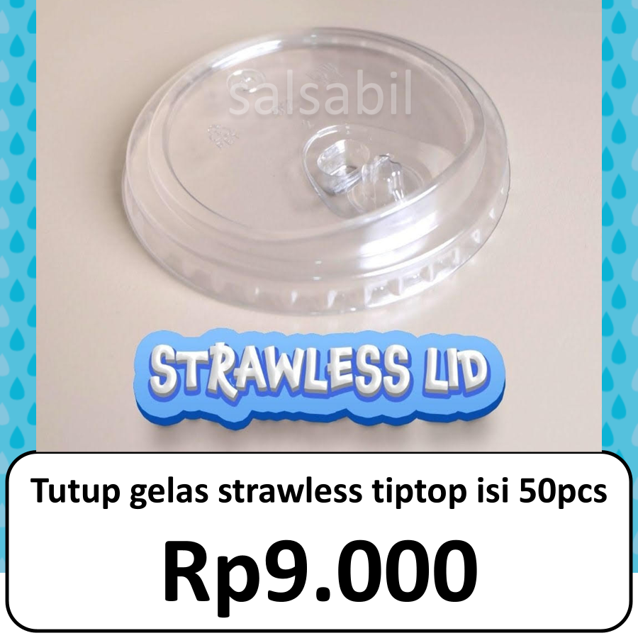 Tutup gelas strawless tiptop isi 50pcs